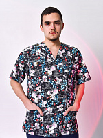 Мужская профессиональная рубашка с V-вырезом (принт «Коалы»)