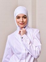 Хиджаб с медицинским принтом "Линия ЭКГ" (белый)