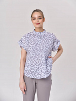 Профессиональная блуза в спортивном стиле (серый леопард)