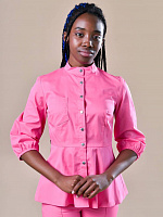 Блуза с баской и съемным поясом (розовый)