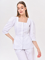 Профессиональная приталенная блуза (белый)
