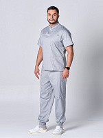 Мужской медицинский костюм с брюками-джоггерами (серый)