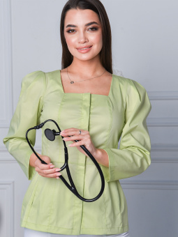Медицинская рубашка с квадратным вырезом (зеленое яблоко)