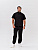 Мужской медицинский костюм с рубашкой с воротником-стойка (черный)